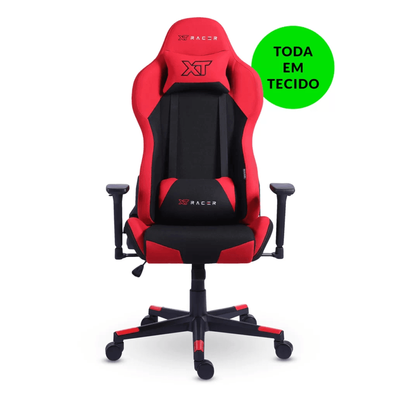 CADEIRA GAMER E ESCRITÓRIO XT RACER DEFENDER VERMELHA (ATENDE NORMA NR17)
