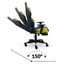 CADEIRA GAMER E ESCRITÓRIO XT RACER VIKING AMARELA COM APOIO PARA AS PERNAS