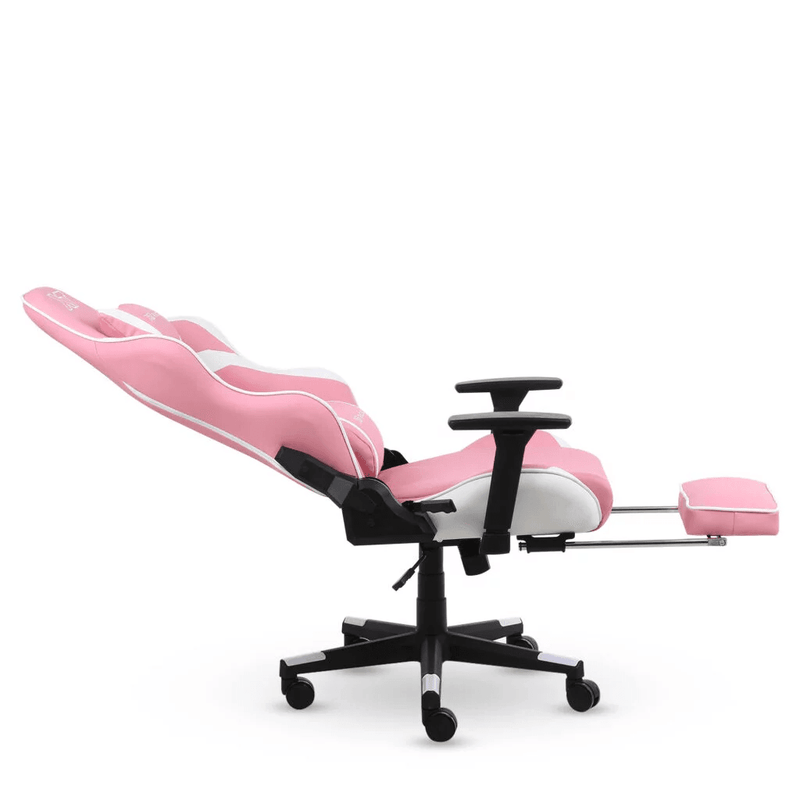 CADEIRA GAMER E ESCRITÓRIO XT RACER VIKING ROSA COM APOIO PARA AS PERNAS